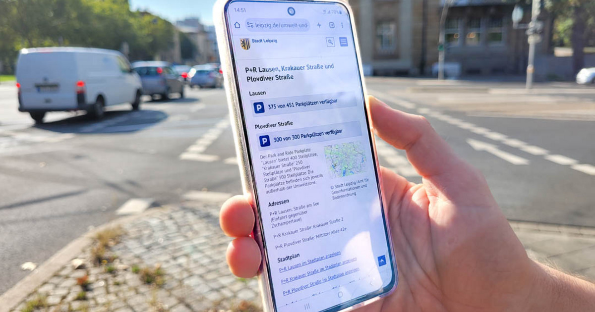 Stadt Leipzig und LVB testen digitale Anzeige für P+R-Stellplätze